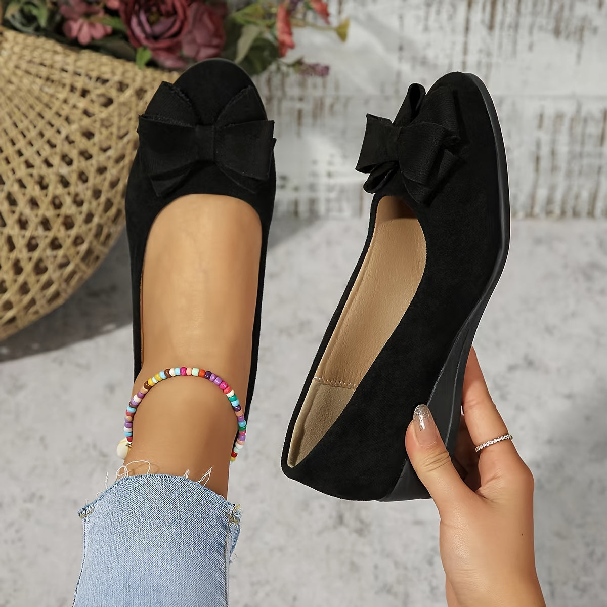 Irène - Chaussures Plates Confort Nœud