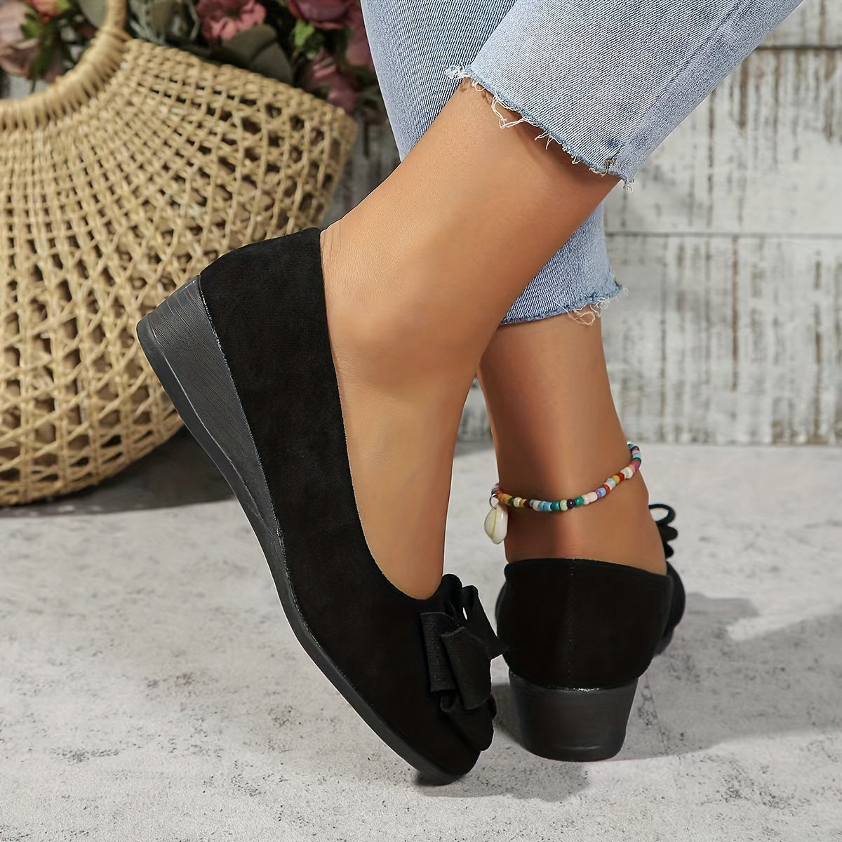 Irène - Chaussures Plates Confort Nœud