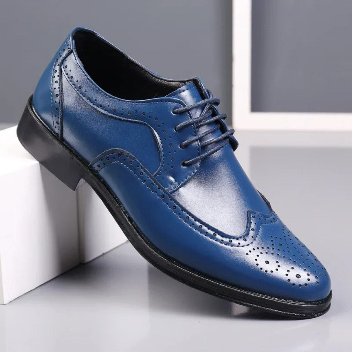 Chaussures Richelieu Bout Golf Homme en Cuir - Bleu