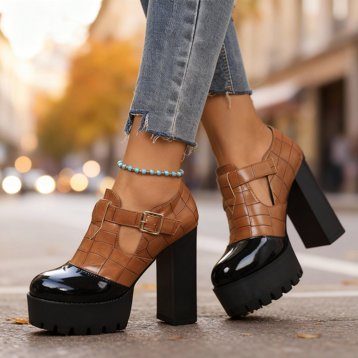 Chaussures Talon Bloc Plateforme Femme