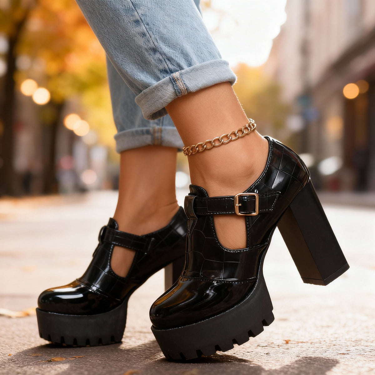 Chaussures Talon Bloc Plateforme Femme