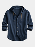 Chemise à capuche homme en coton coupe regular