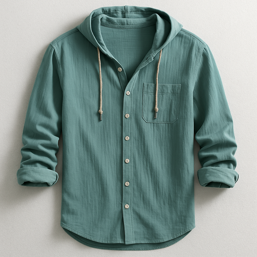 Chemise à capuche homme en coton coupe regular