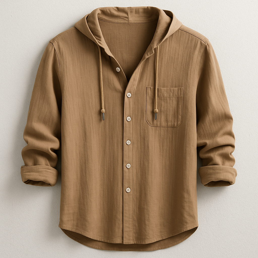 Chemise à capuche homme en coton coupe regular