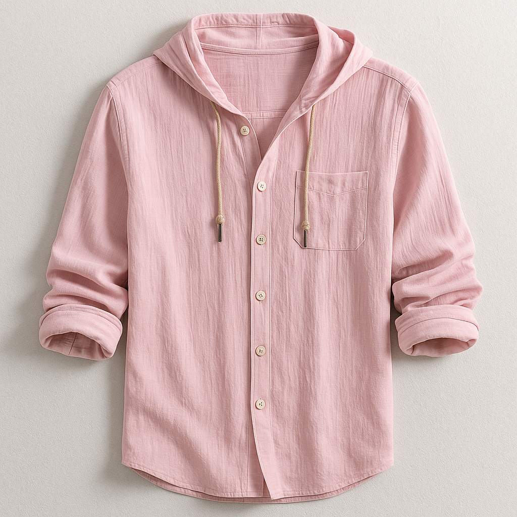 Chemise à capuche homme en coton coupe regular