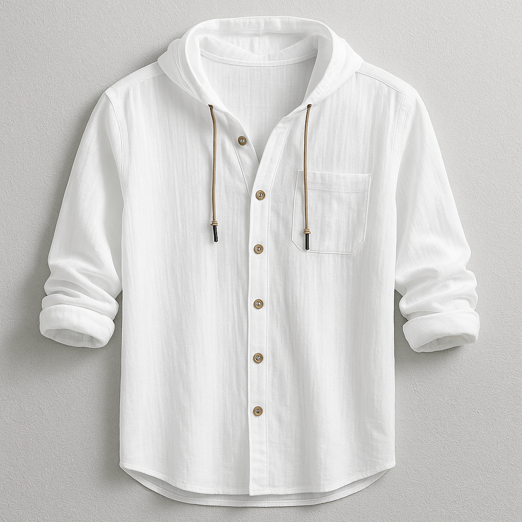 Chemise à capuche homme en coton coupe regular
