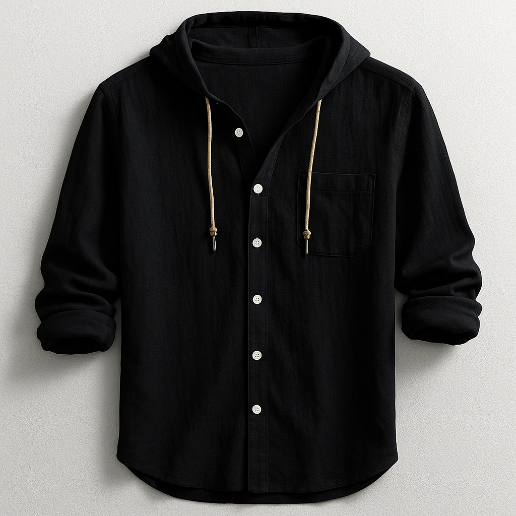 Chemise à capuche homme en coton coupe regular