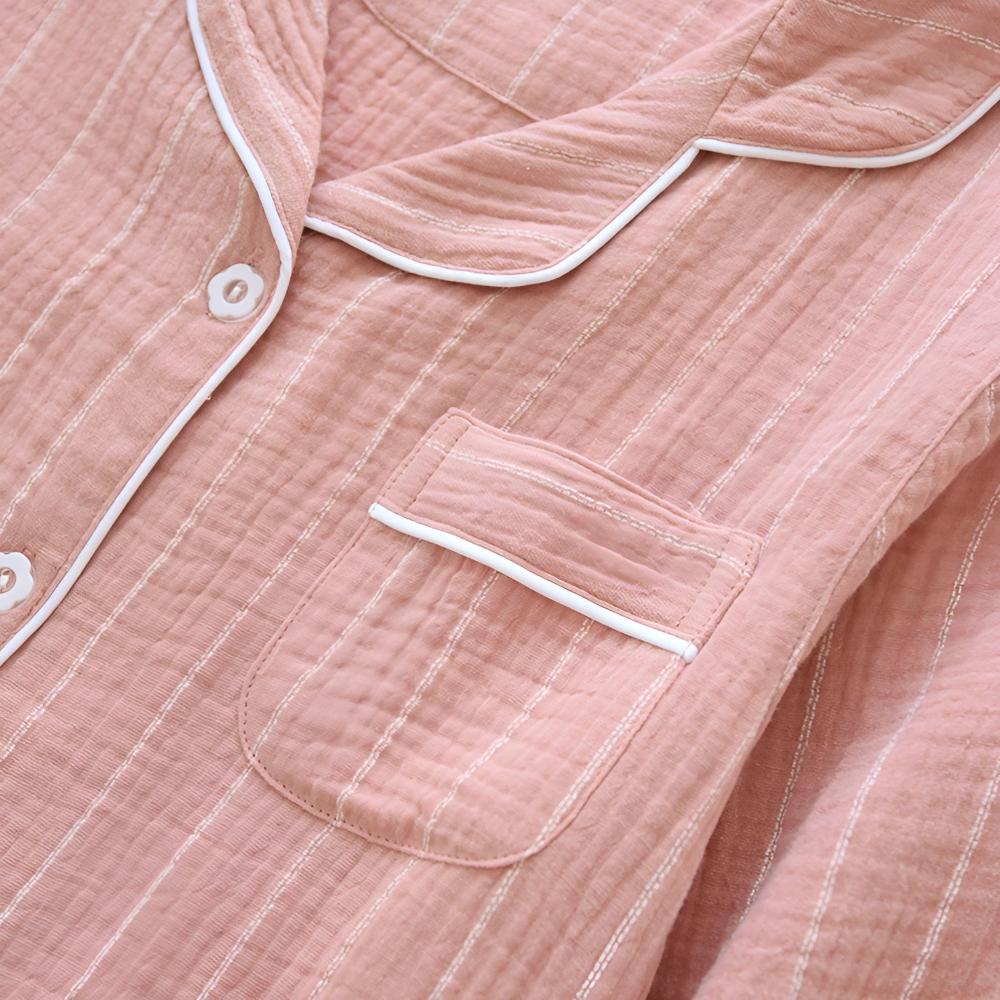 Chemise de nuit en coton rayée ample pour femme