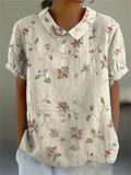 Chemise fleurie femme coupe ample légère respirante décontractée été