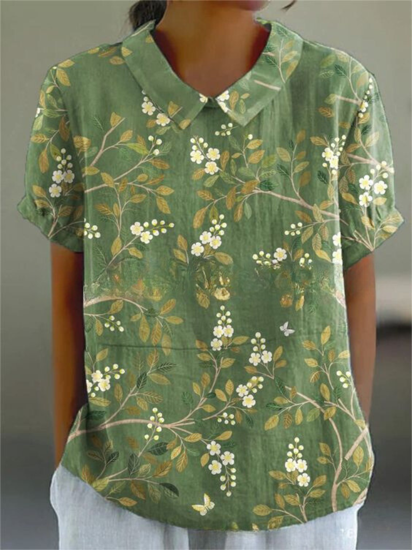 Chemise fleurie femme coupe ample légère respirante décontractée été