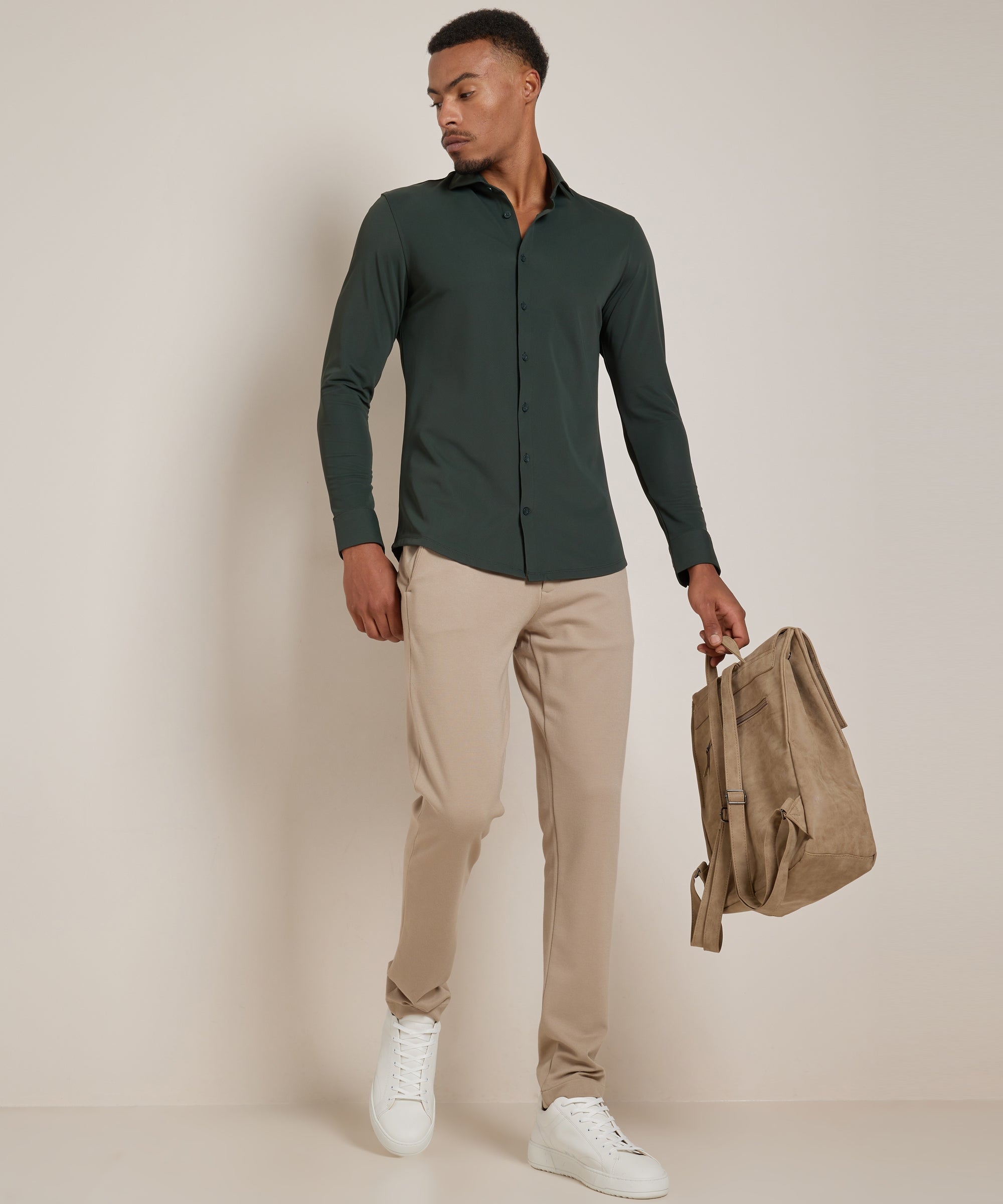 Chemise homme stretch regular fit manches longues smart casual