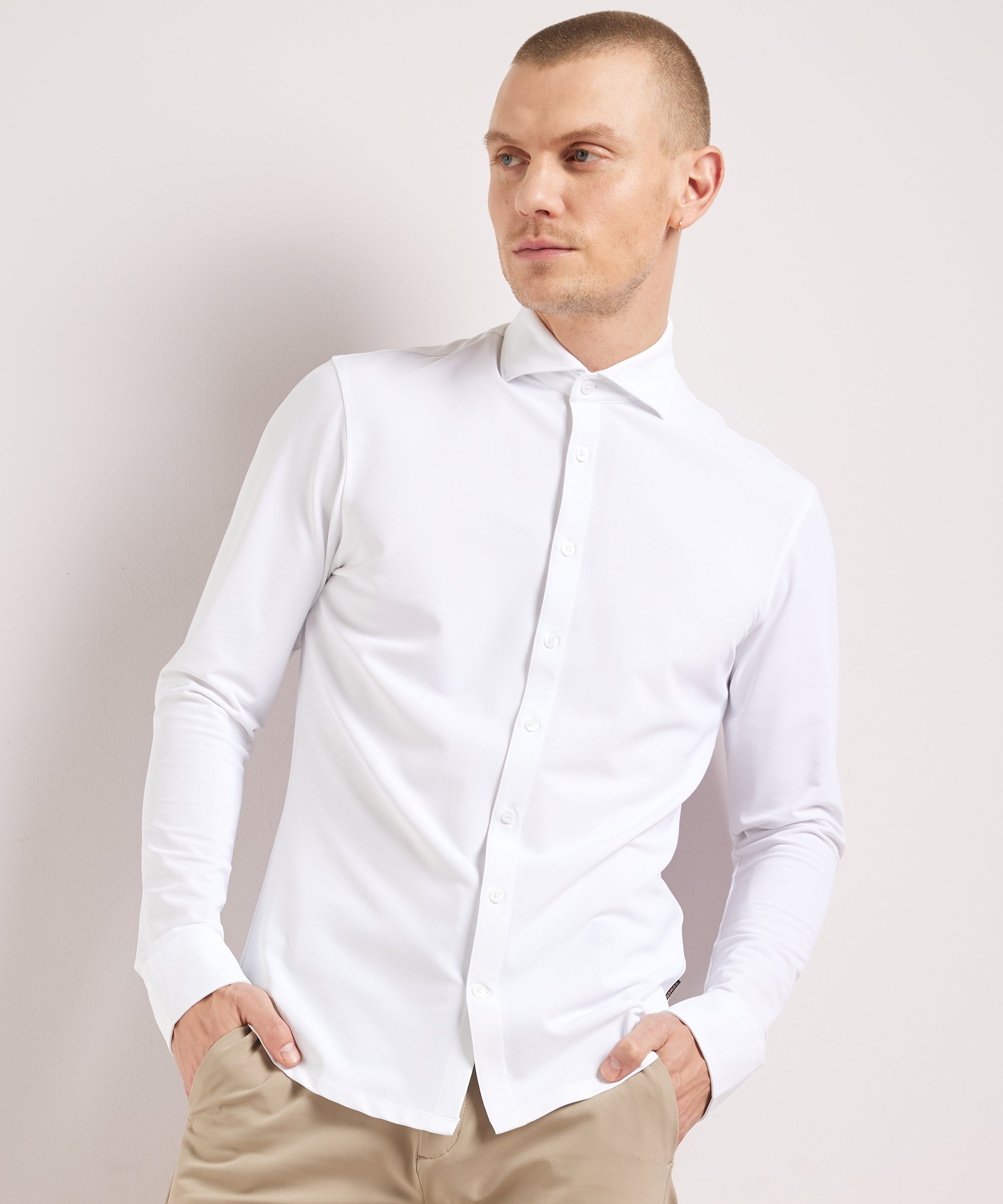 Chemise homme stretch regular fit manches longues smart casual