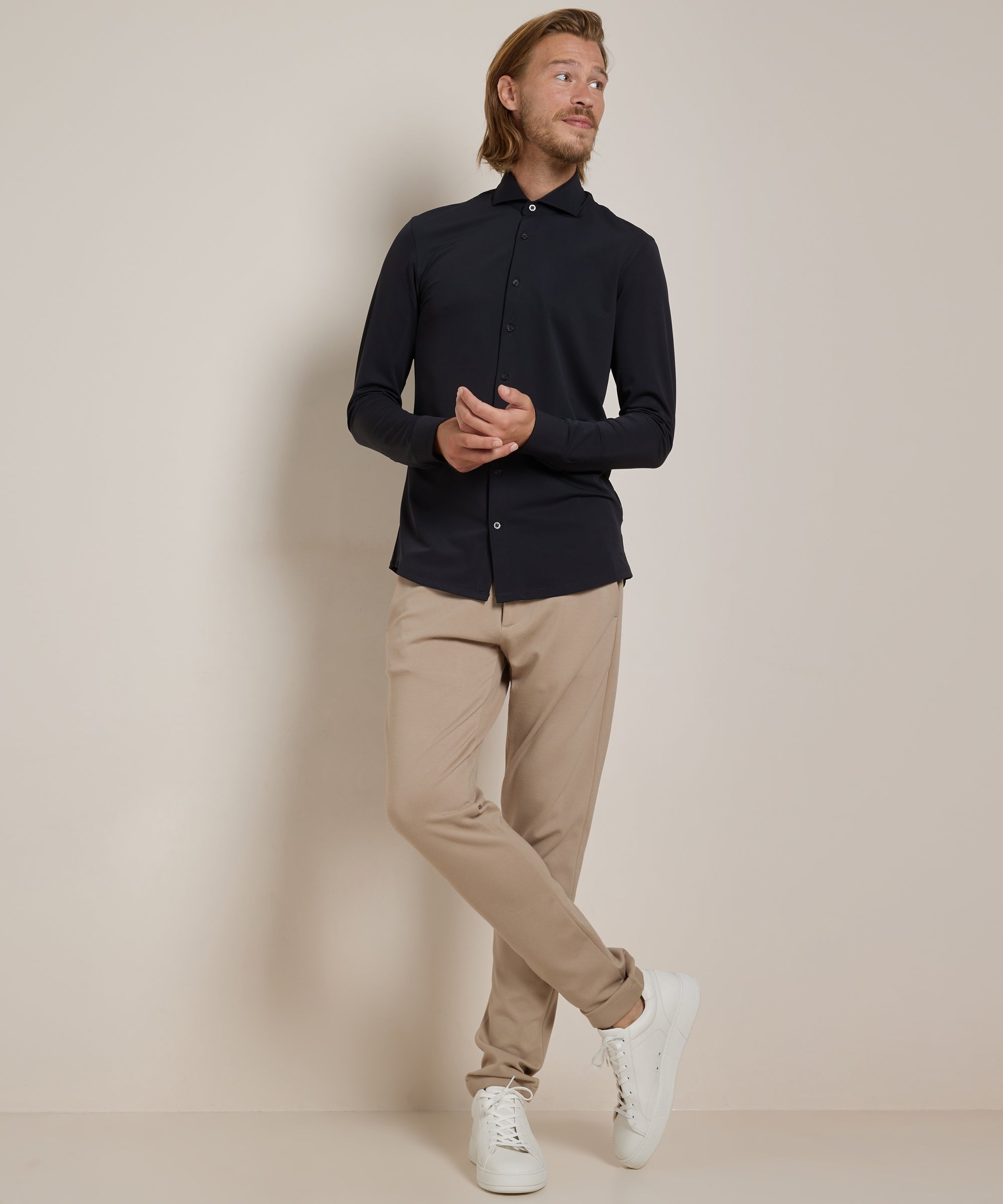 Chemise homme stretch regular fit manches longues smart casual