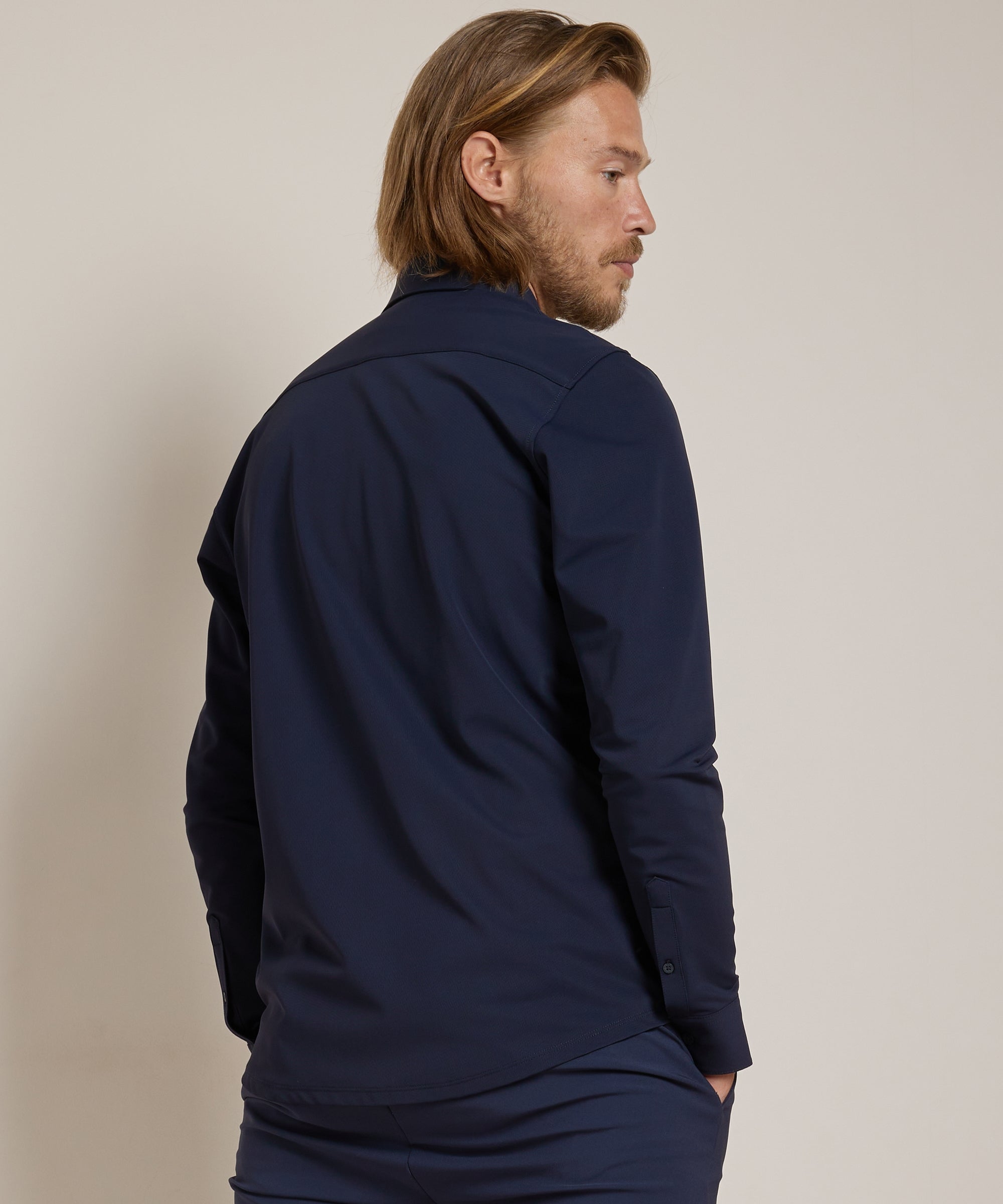 Chemise homme stretch regular fit manches longues smart casual