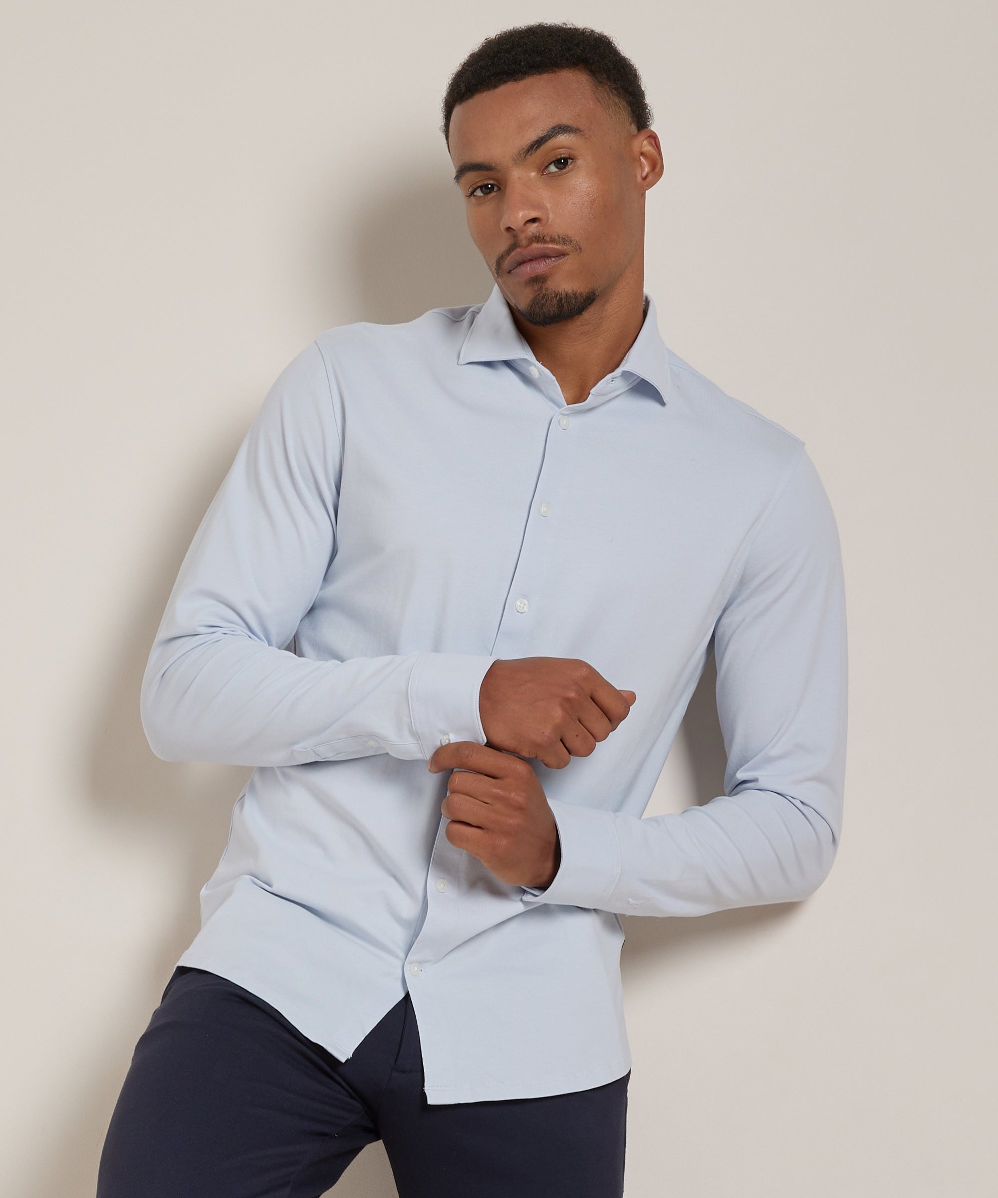 Chemise homme stretch slim fit manches longues col classique