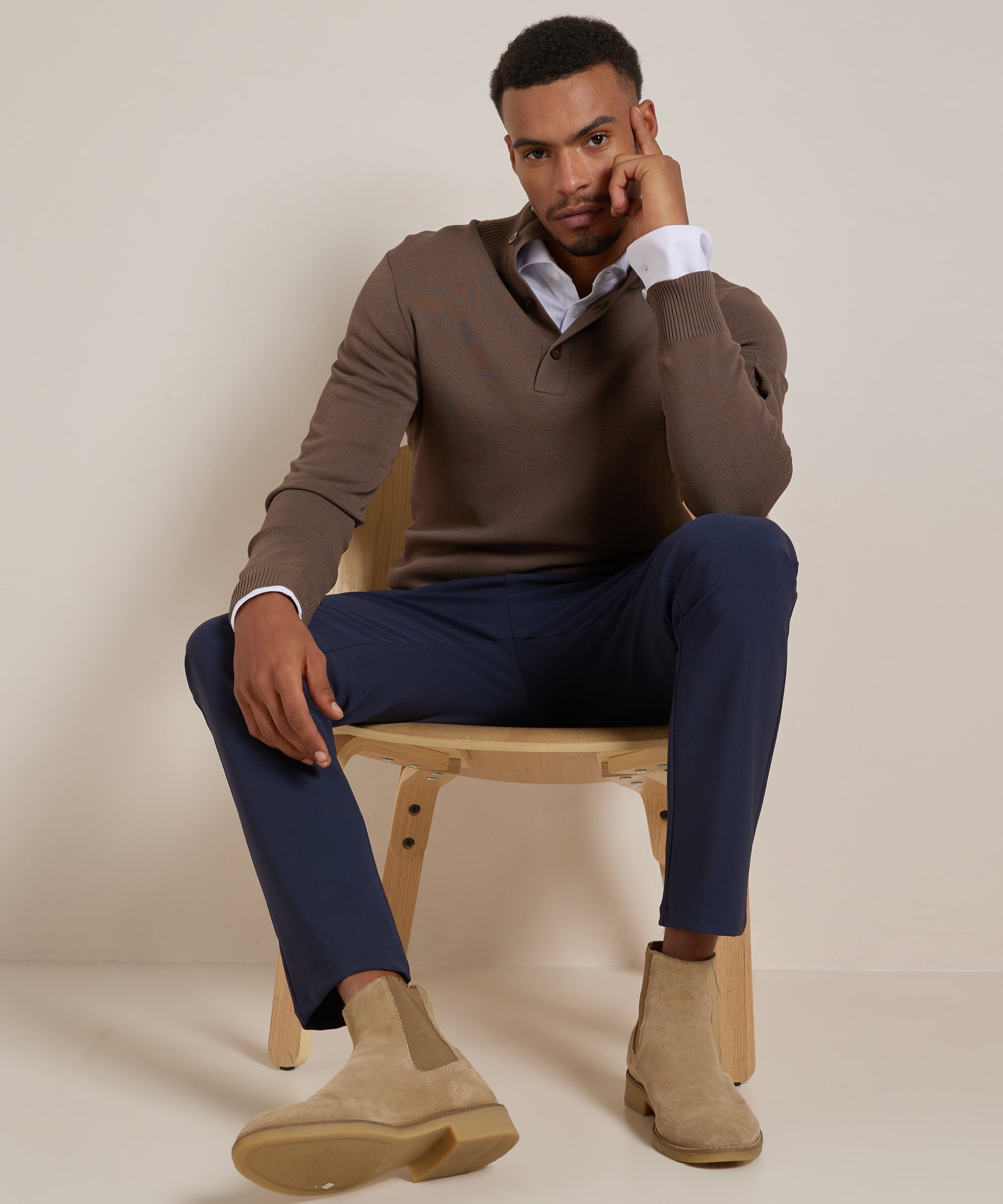 Chemise homme stretch slim fit manches longues col classique