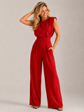 Combinaison sans manches femme taille haute jambes droites