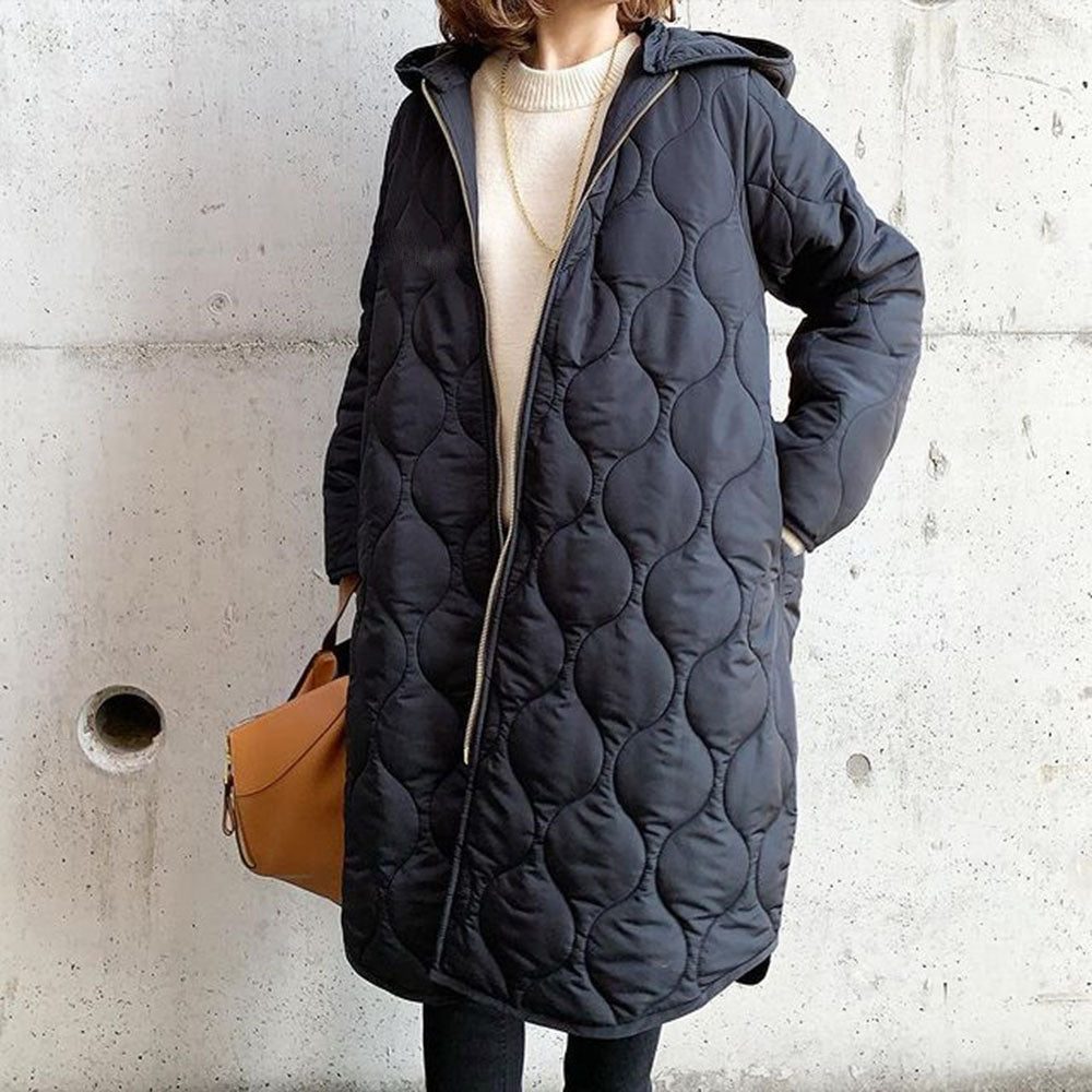 Doudoune femme matelassée à capuche oversize mi-longue