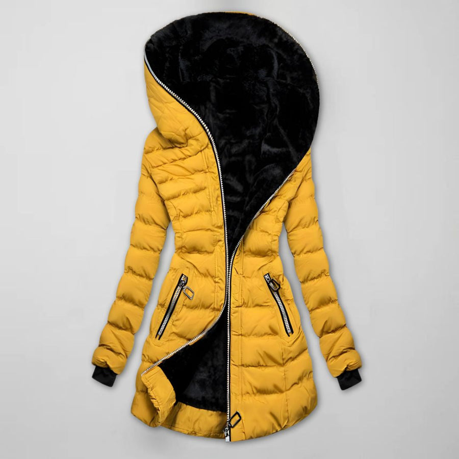Doudoune Longue Femme à Capuche Matelassée Chaude Coupe-Vent Hiver