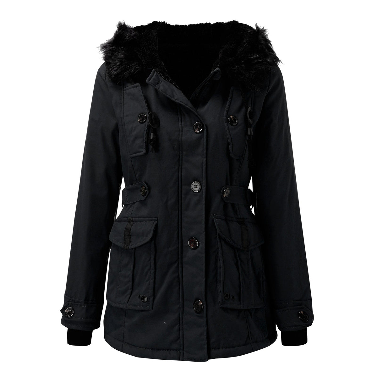 Edith - Parka Épaisse Capuche Fourrure