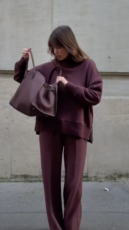 Ensemble maille femme manches courtes coupe décontractée