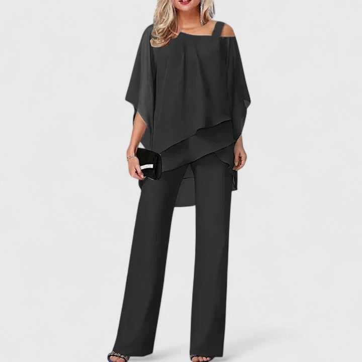 Delphine - Ensemble Pantalon Chic Cape