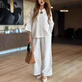 Ensemble Tunique Pantalon Large Palazzo Femme