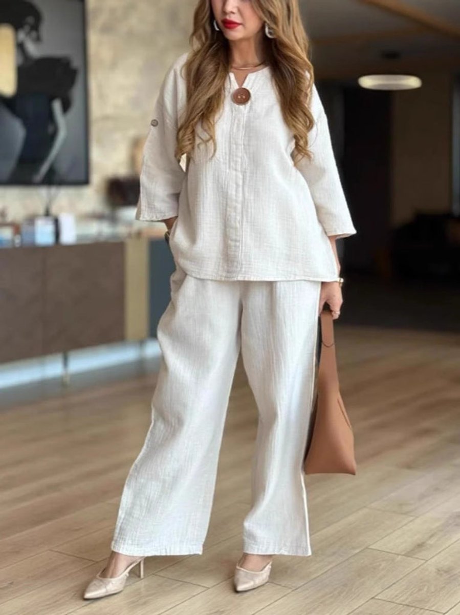 Ensemble Tunique Pantalon Large Palazzo Femme