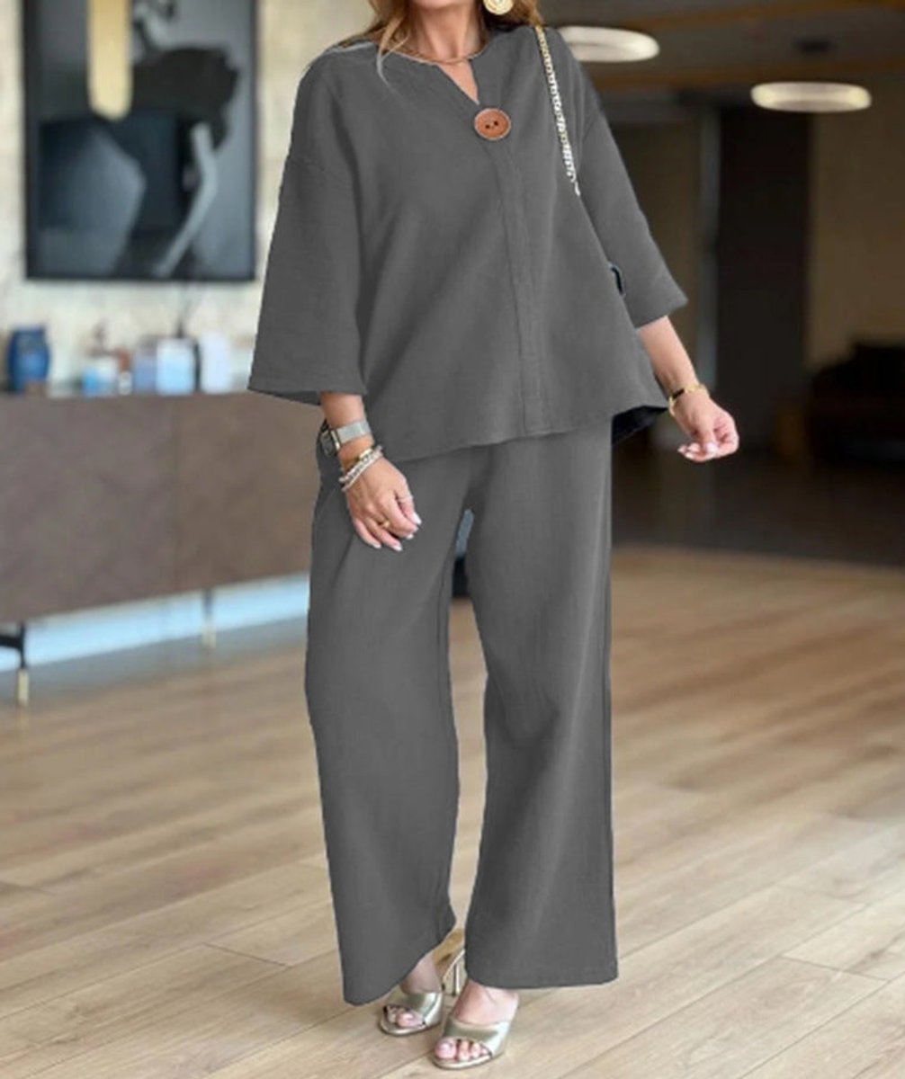 Ensemble Tunique Pantalon Large Palazzo Femme