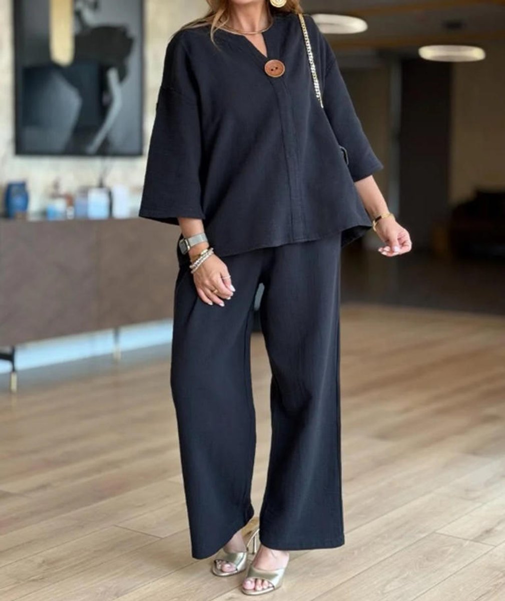 Ensemble Tunique Pantalon Large Palazzo Femme