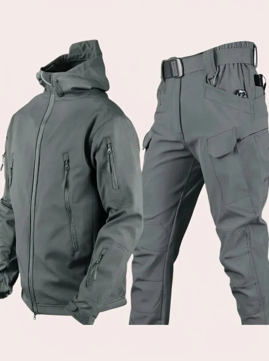 Ensemble veste et pantalon d'hiver imperméable coupe-vent - Gris