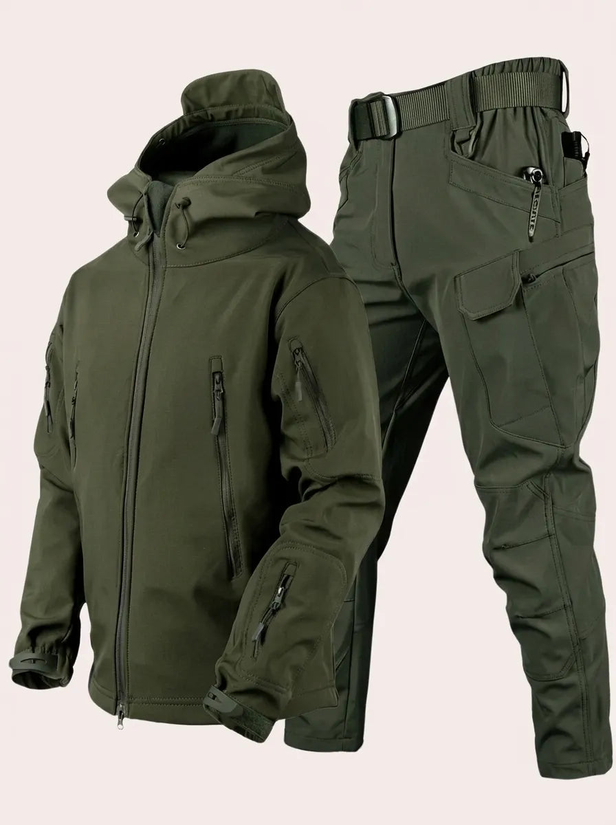 Ensemble veste et pantalon d'hiver imperméable coupe-vent - Vert