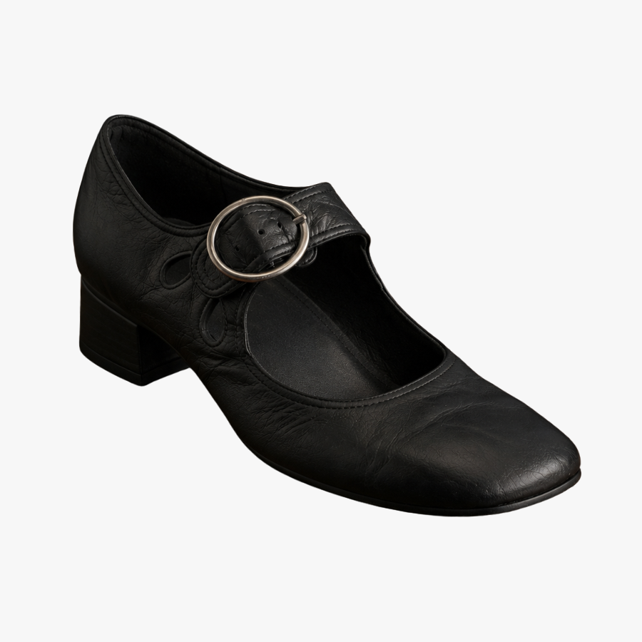 Escarpins Boucle Talon Bas Bride Réglable Femme