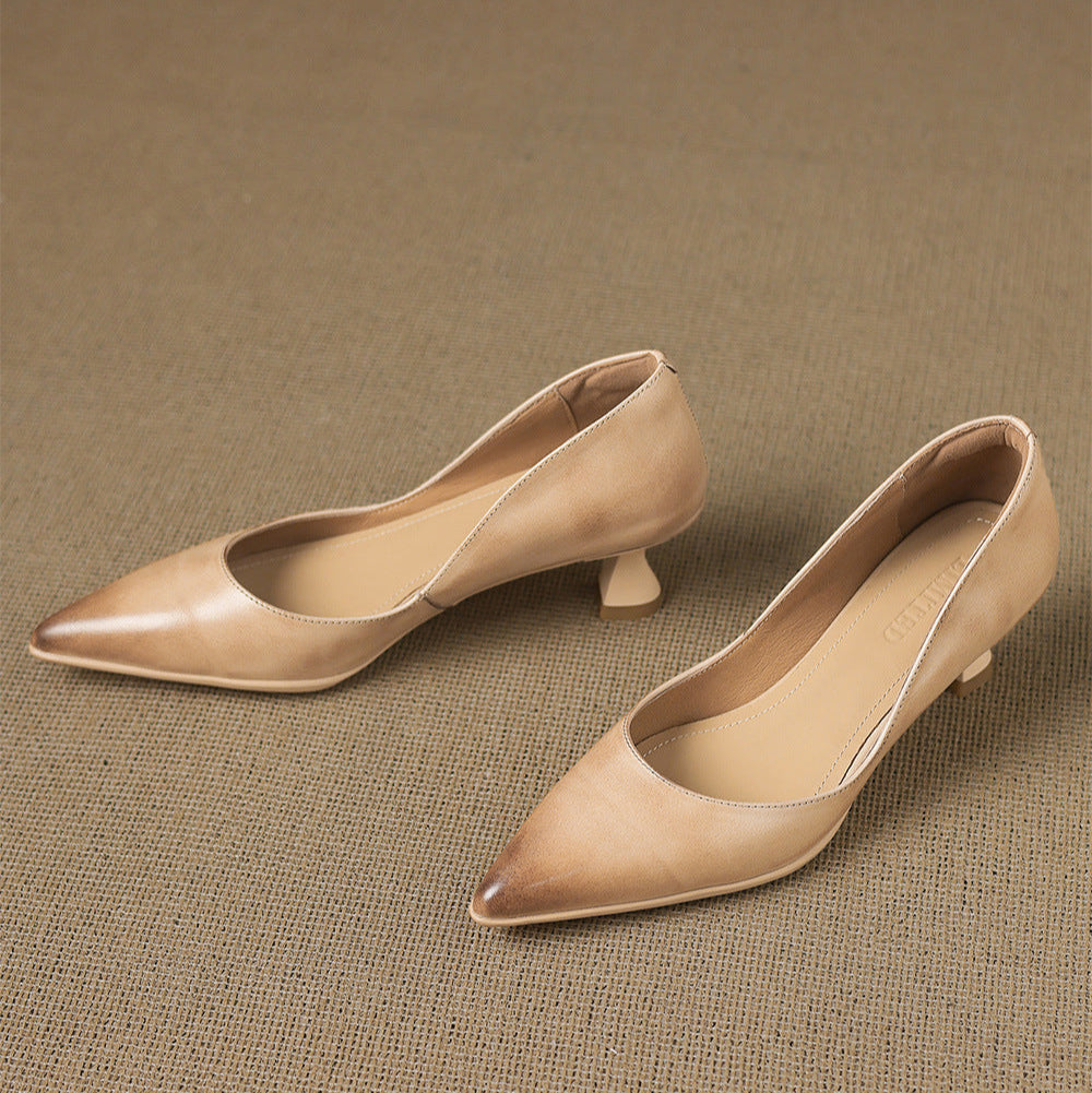 Typhaine - Escarpins Cuir Talon Kitten