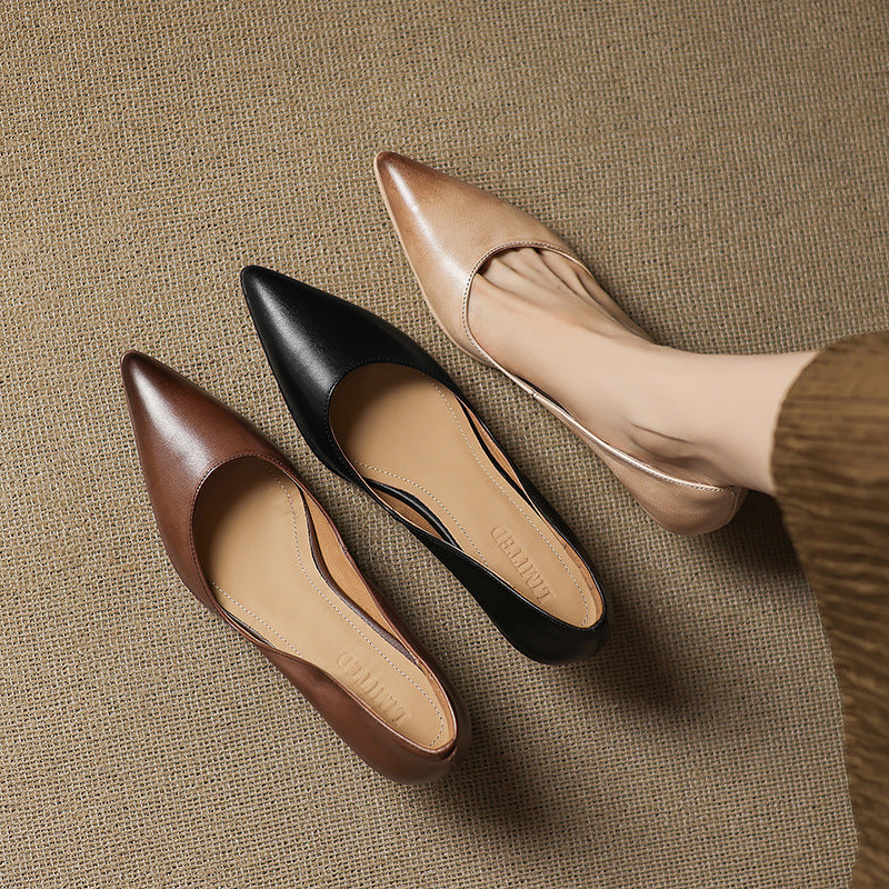 Typhaine - Escarpins Cuir Talon Kitten