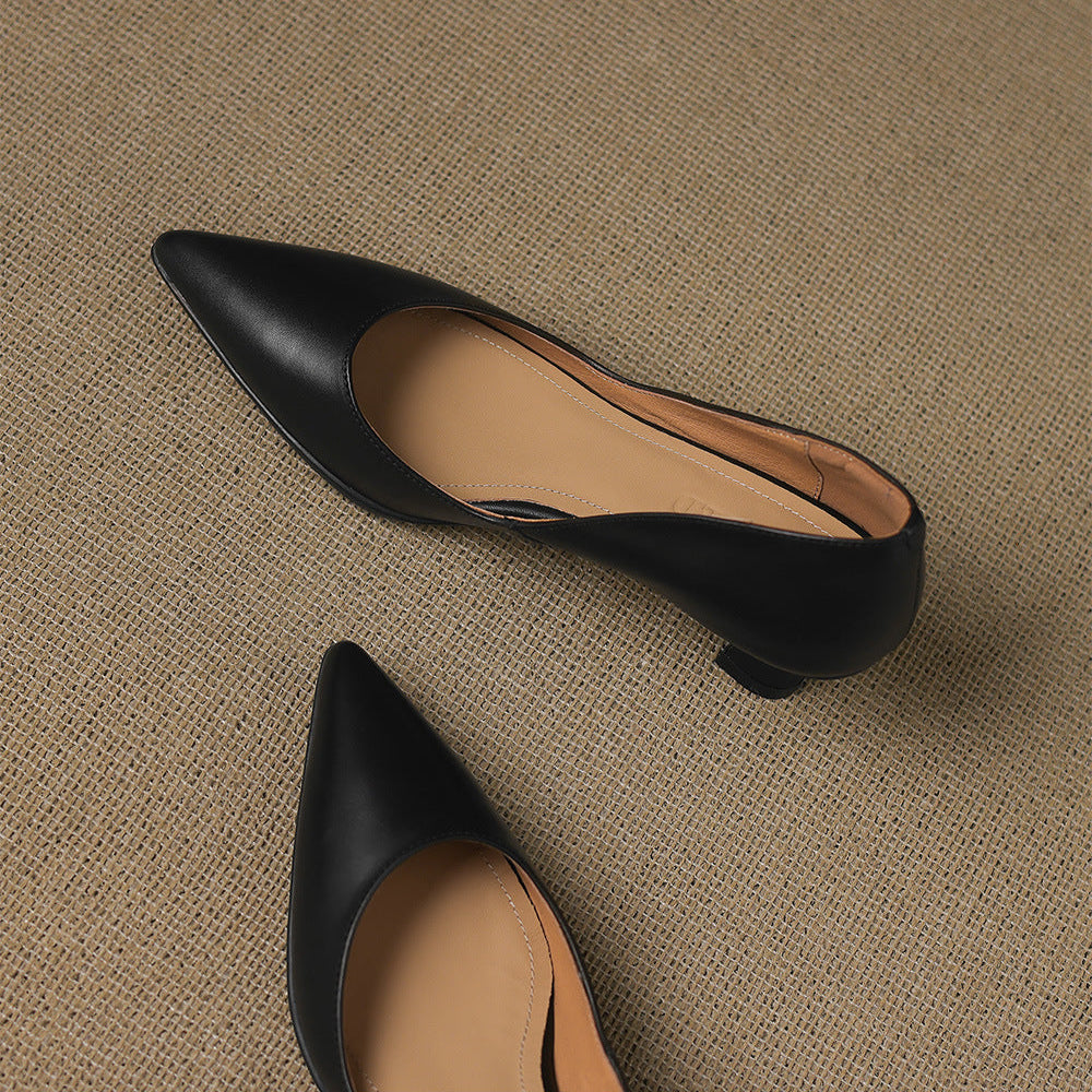 Typhaine - Escarpins Cuir Talon Kitten