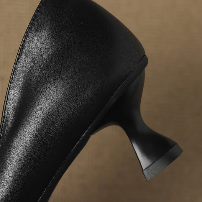 Typhaine - Escarpins Cuir Talon Kitten
