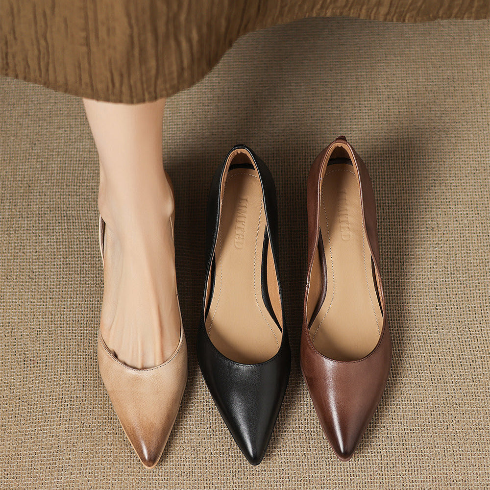 Typhaine - Escarpins Cuir Talon Kitten
