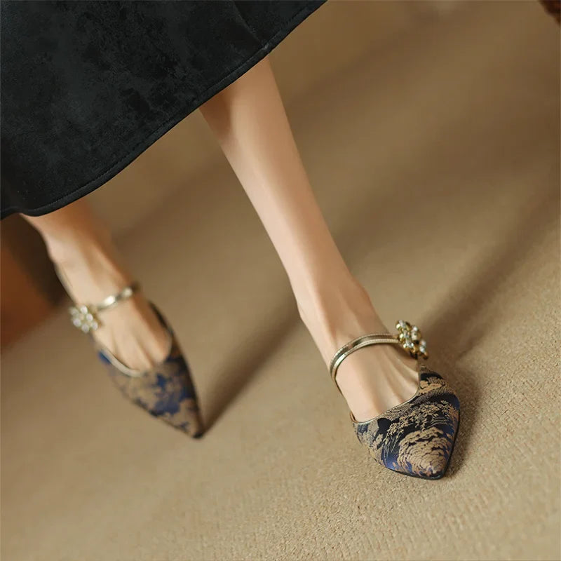 Escarpins slingback bout pointu femme