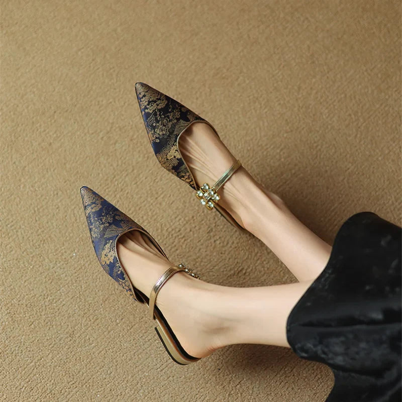 Escarpins slingback bout pointu femme