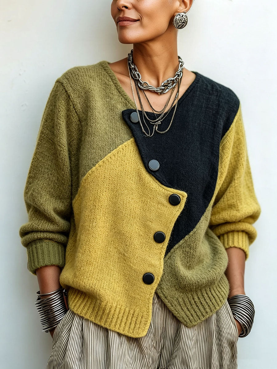 Eulalie - Pull Color-Block Maille