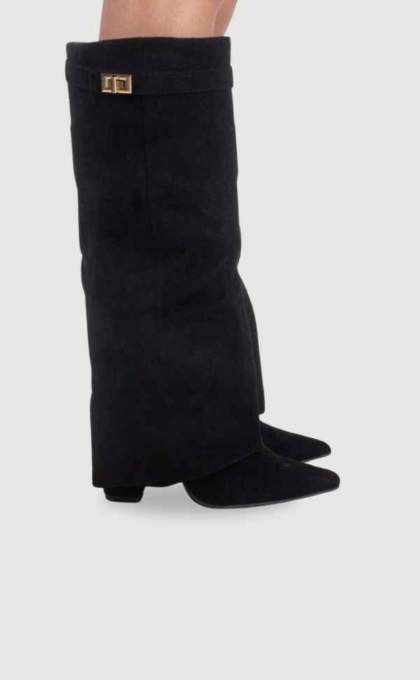 Faustine - Bottes Suède Accents Dorés