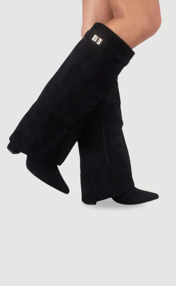 Faustine - Bottes Suède Accents Dorés