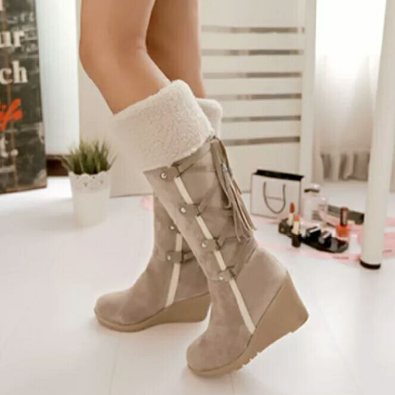 Gabrielle - Bottes Compensées Doublure Fourrure