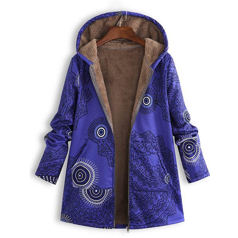 Geneviève - Manteau Fleuri Capuche Hiver
