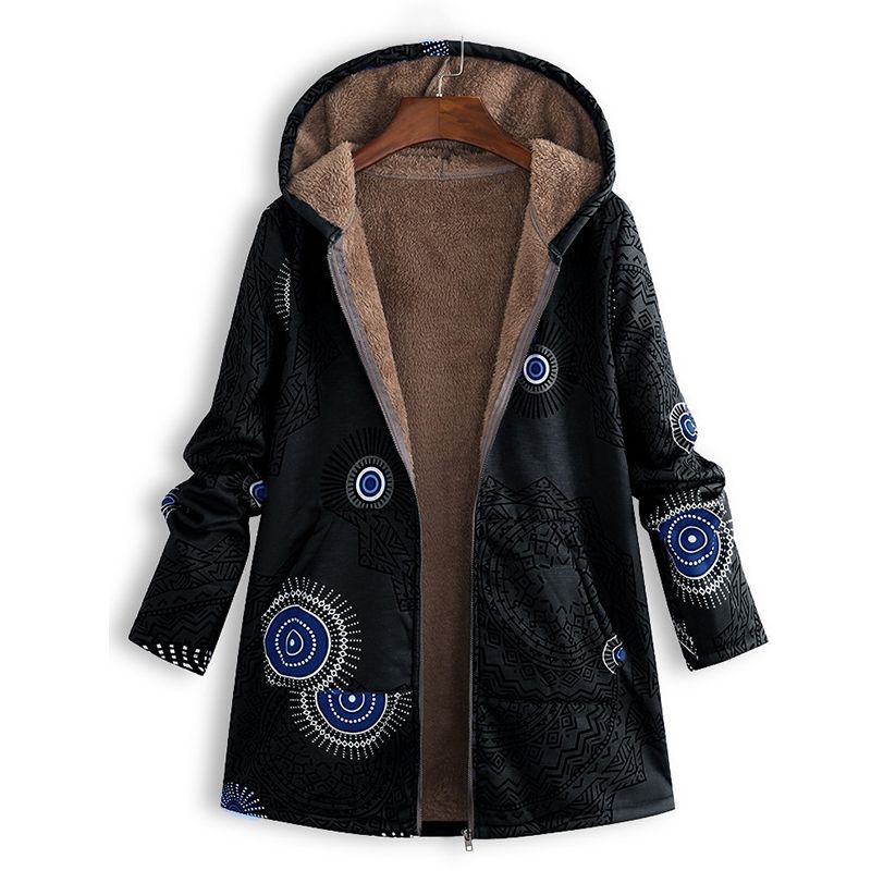 Geneviève - Manteau Fleuri Capuche Hiver