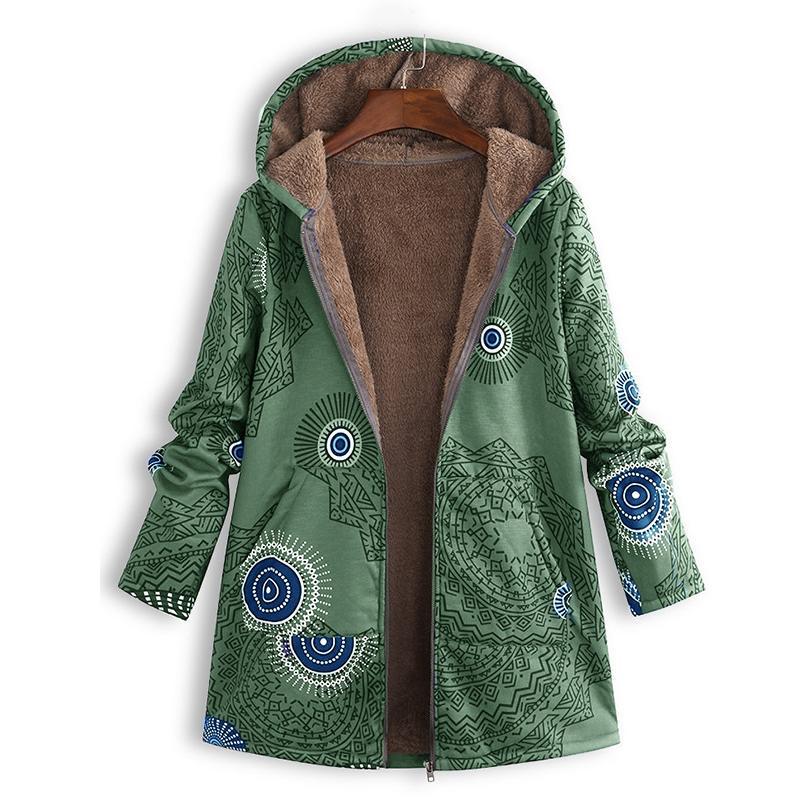 Geneviève - Manteau Fleuri Capuche Hiver