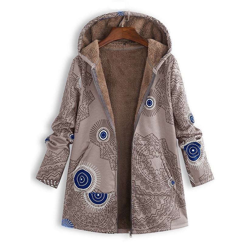 Geneviève - Manteau Fleuri Capuche Hiver