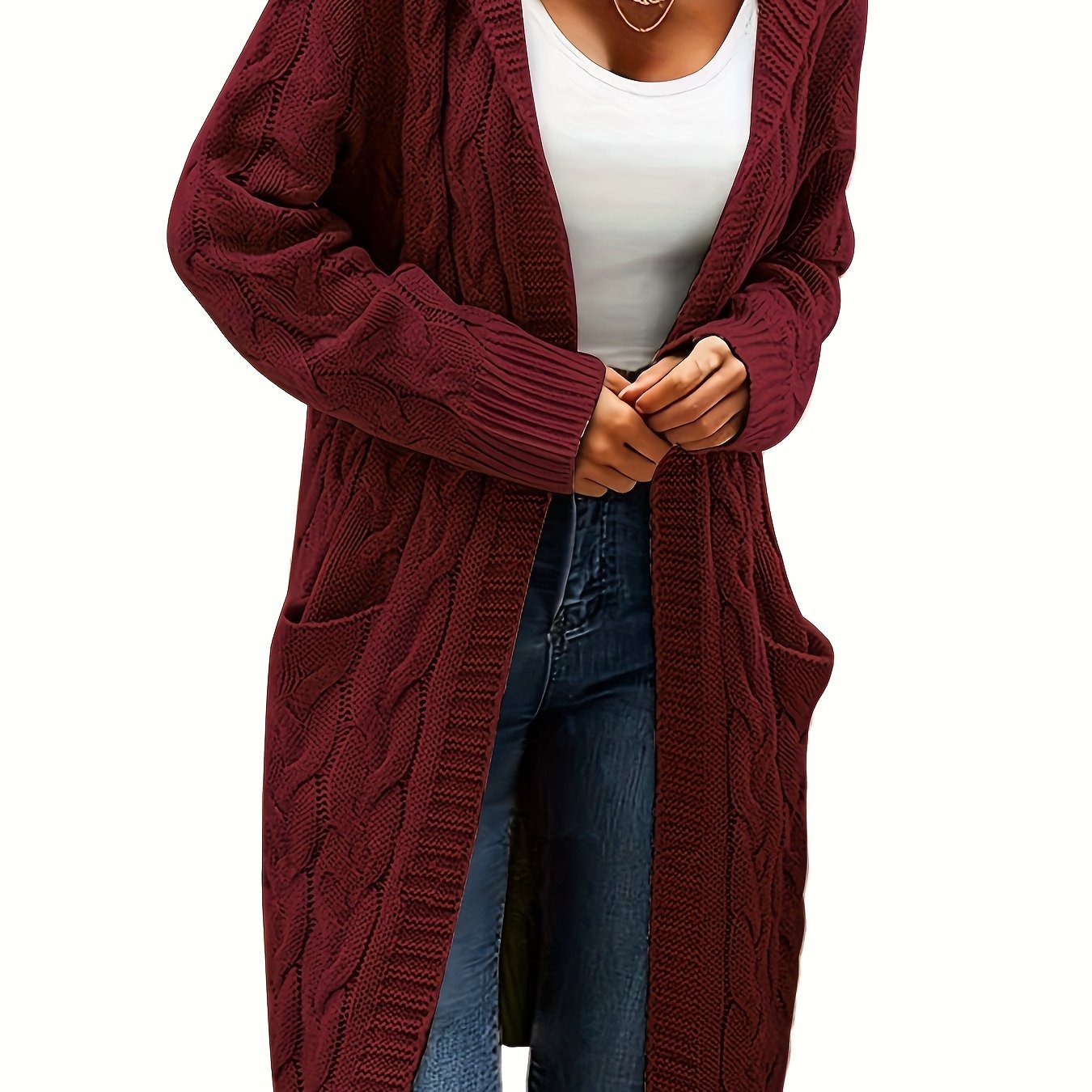 Gilet en maille sans col pour femme