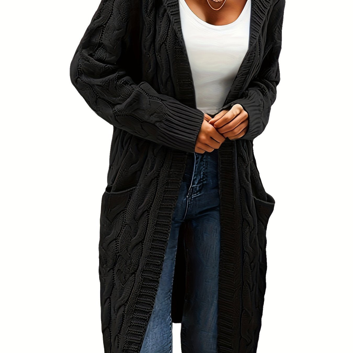Gilet en maille sans col pour femme